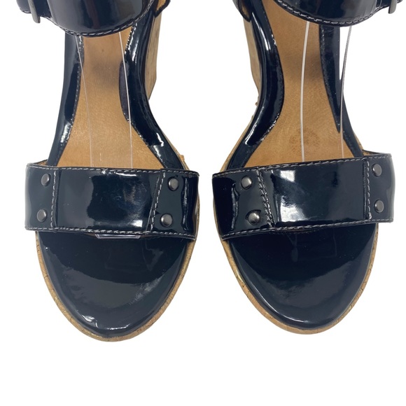 Sofft Womens Trapani Patent Leather Wedge Heel Sandal - Size 9.5 - Picture 6 of 14